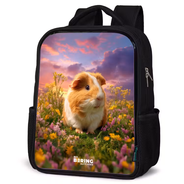 Kids backpack - Black - Guinea pig - Nature - Animal — 6