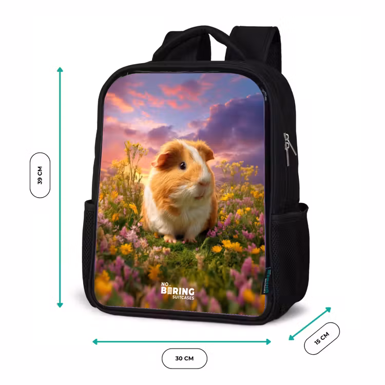 Kids backpack - Black - Guinea pig - Nature - Animal — 8