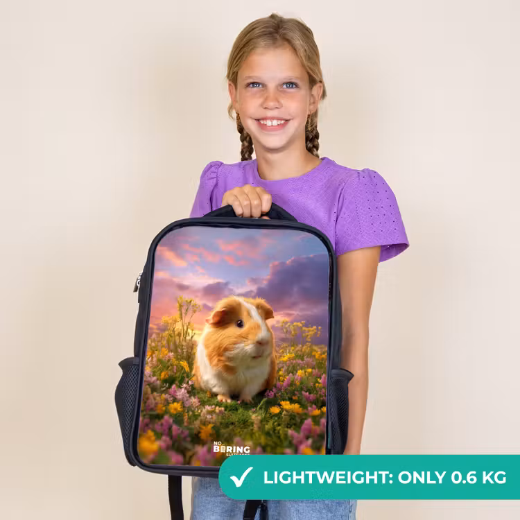 Kids backpack - Black - Guinea pig - Nature - Animal — 9