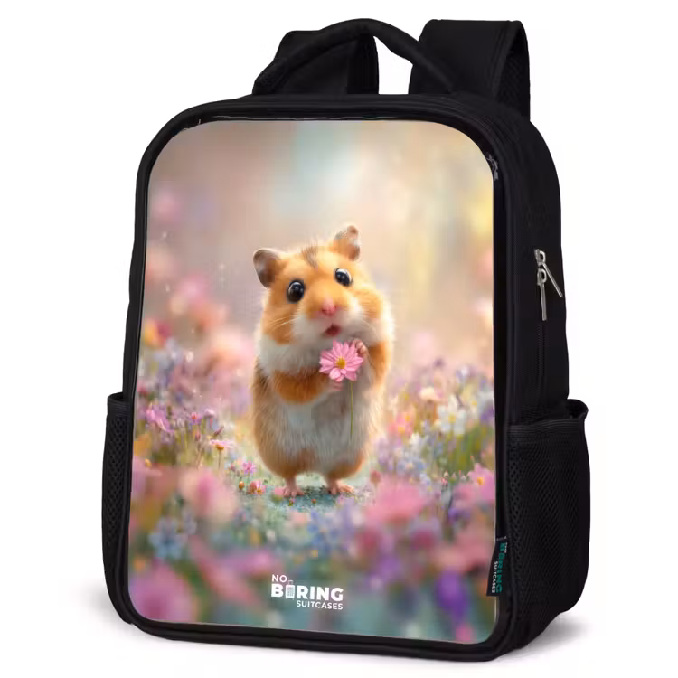 Kids backpack - Black - Hamster - Flower - Nature - Animal — 6
