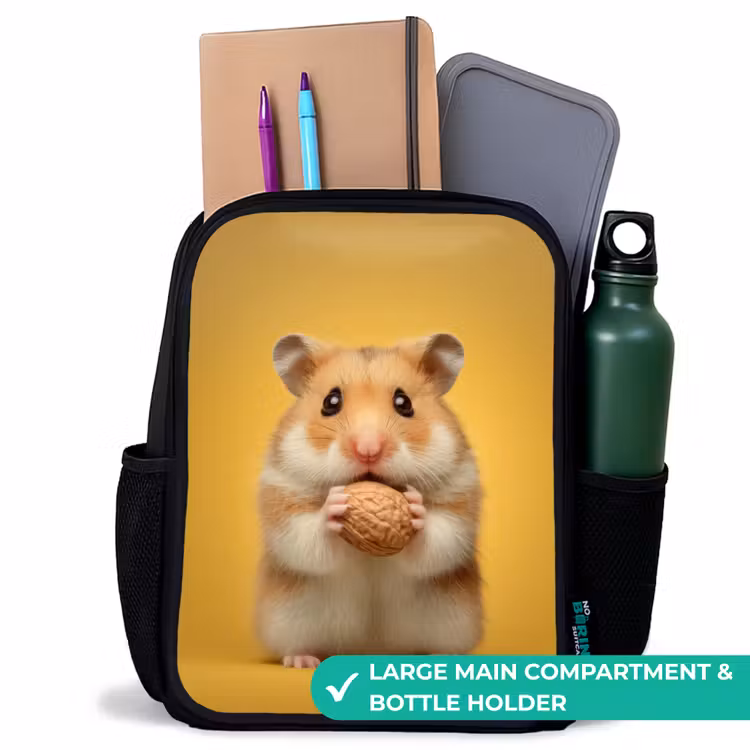 Kids backpack - Black - Hamster - Walnut - Animal — 10
