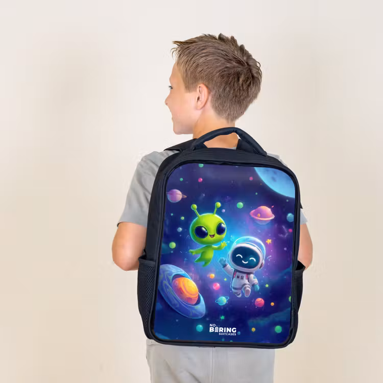 Kids backpack - Black - Merry Meeting in Space — 2