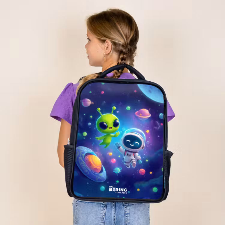 Kids backpack - Black - Merry Meeting in Space — 4