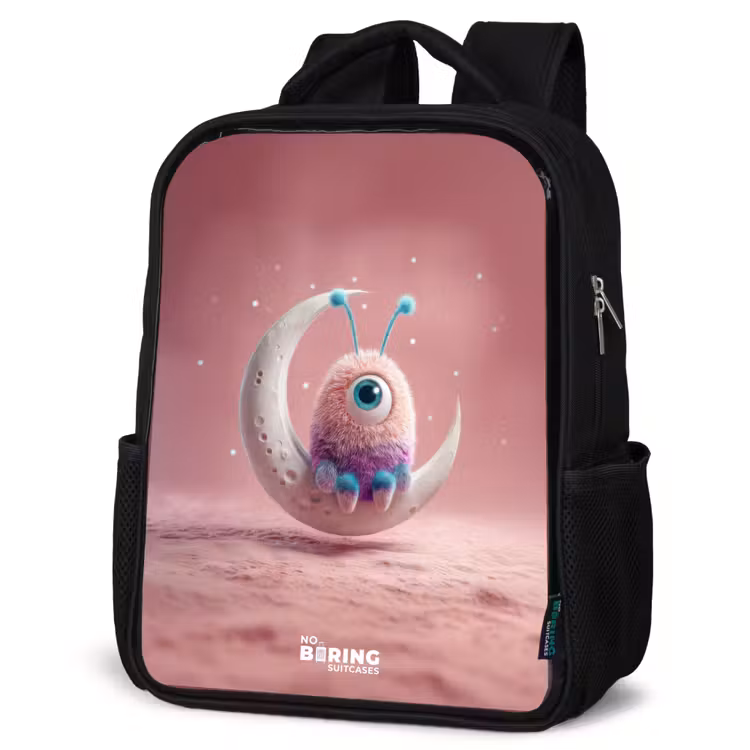 Kids backpack - Black - Moon rocker with Fluffy Weasel — 6