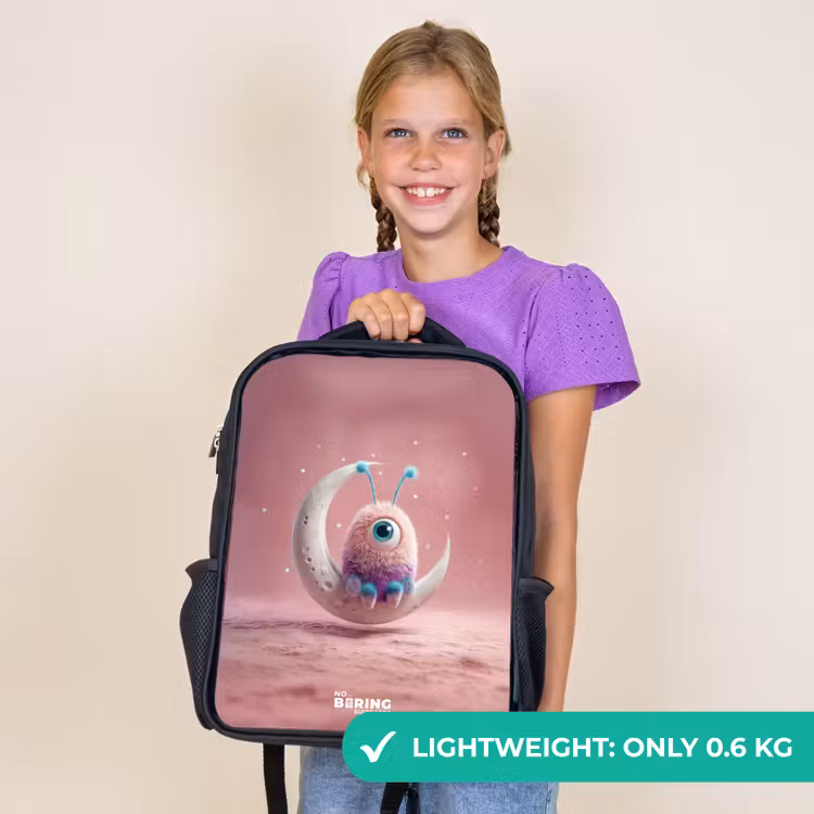 Kids backpack - Black - Moon rocker with Fluffy Weasel — 9