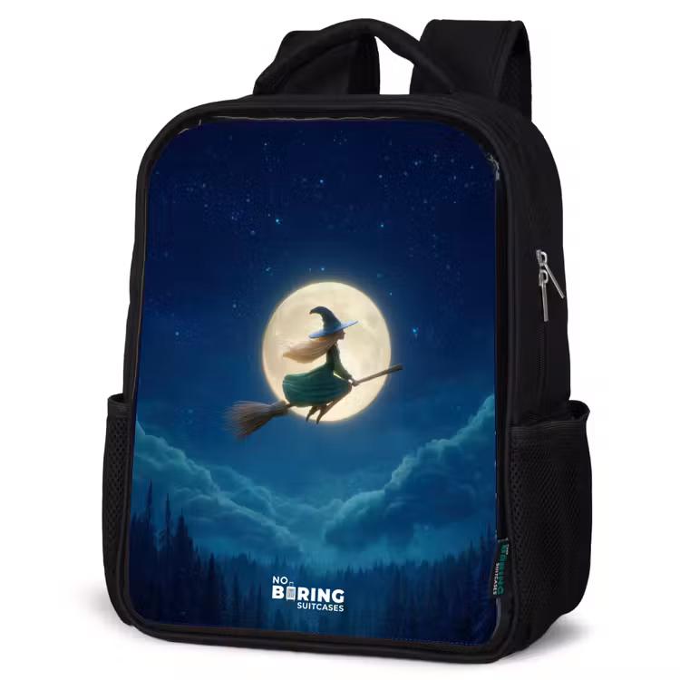 Kids backpack - Black - Night Flight Over the Forest — 6