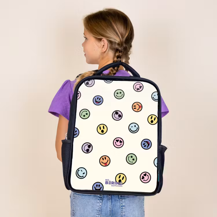 Kids backpack - Black - Playful smiley mix — 4