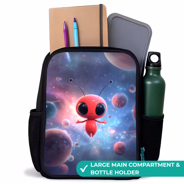 Kids backpack - Black - Red Space Being in Cosmic Dance — 10