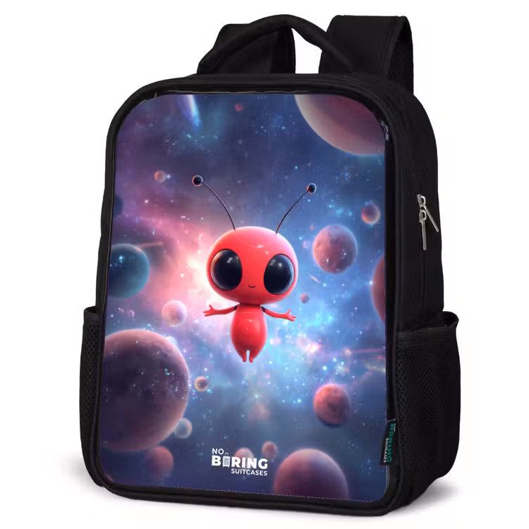 Kids backpack - Black - Red Space Being in Cosmic Dance — 6