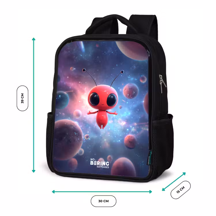 Kids backpack - Black - Red Space Being in Cosmic Dance — 8