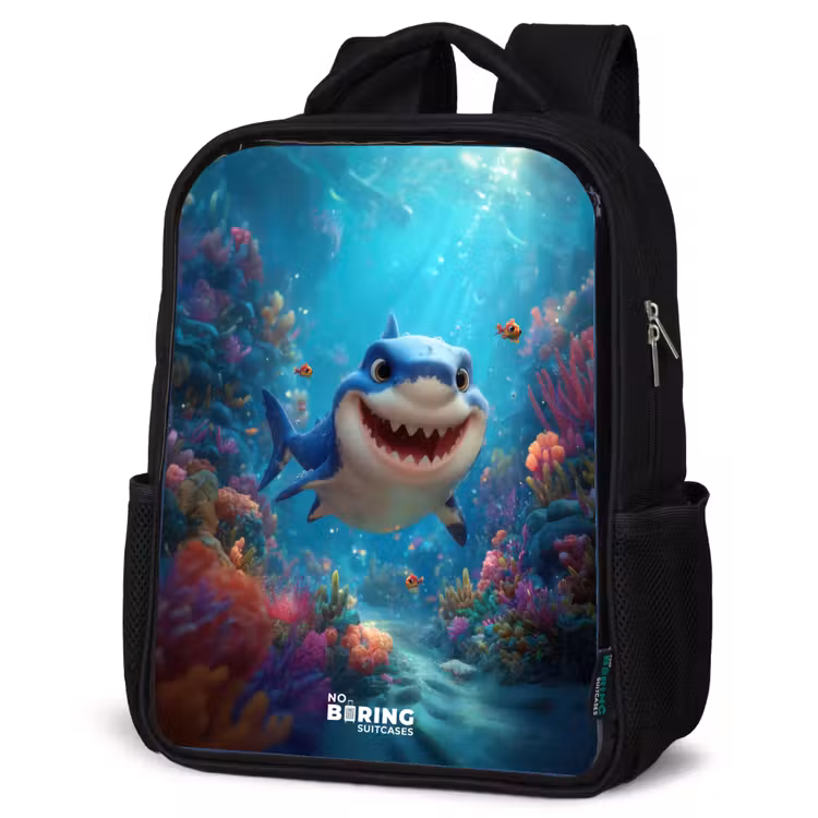 Kids backpack - Black - Reef - Coral - Shark - Animal — 6