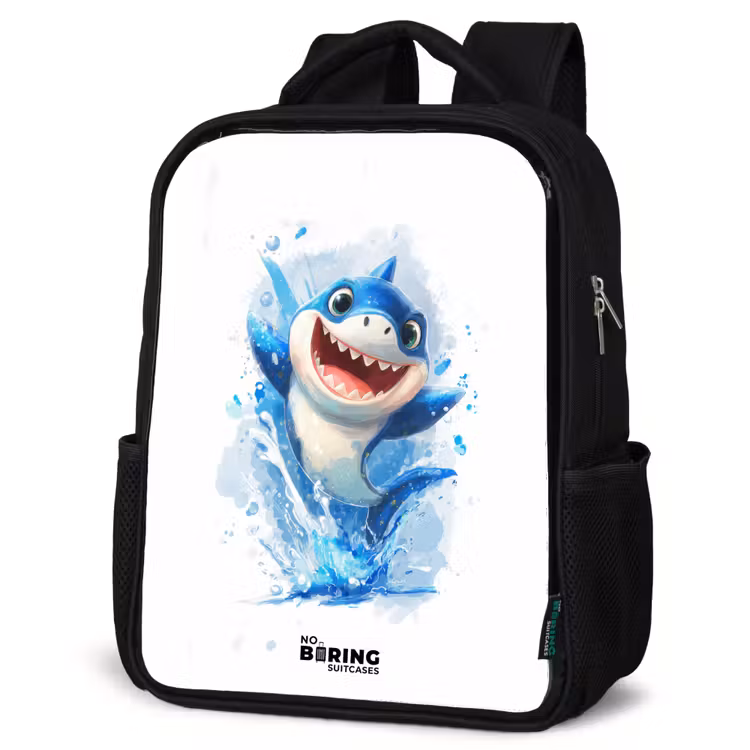 Kids backpack - Black - Shark - Teeth - Water — 6