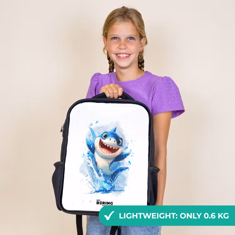 Kids backpack - Black - Shark - Teeth - Water — 9