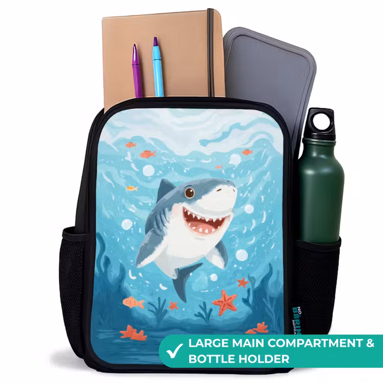 Kids backpack - Black - Shark - Water - Sea — 10