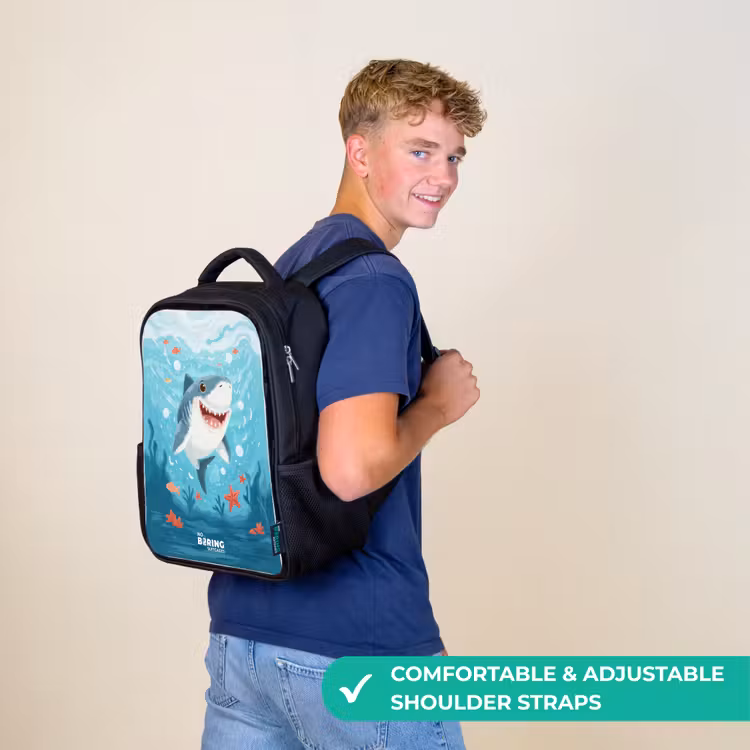 Kids backpack - Black - Shark - Water - Sea — 11