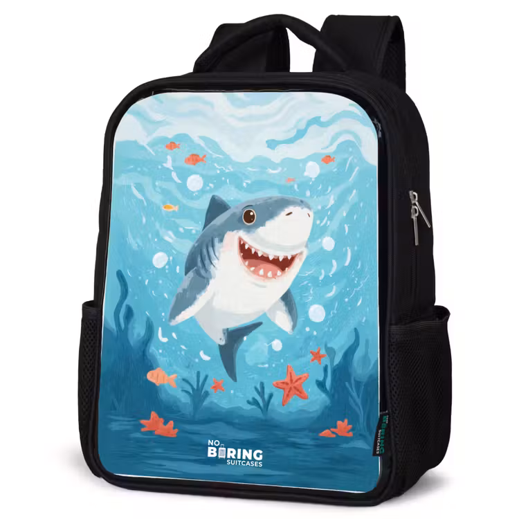 Kids backpack - Black - Shark - Water - Sea — 6