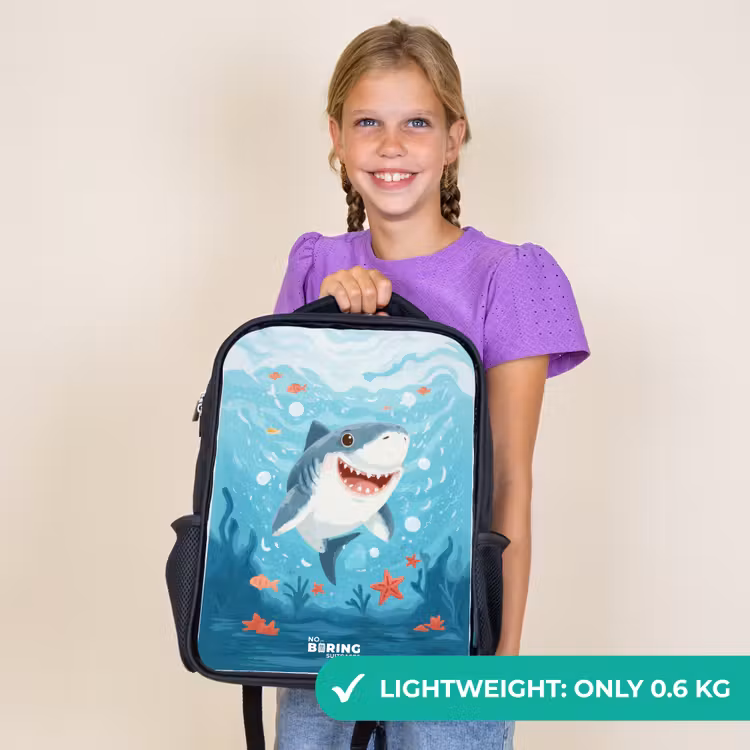Kids backpack - Black - Shark - Water - Sea — 9