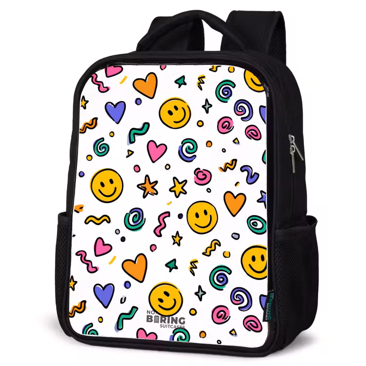 Kids backpack - Black - Smiley - Heart - Star — 6