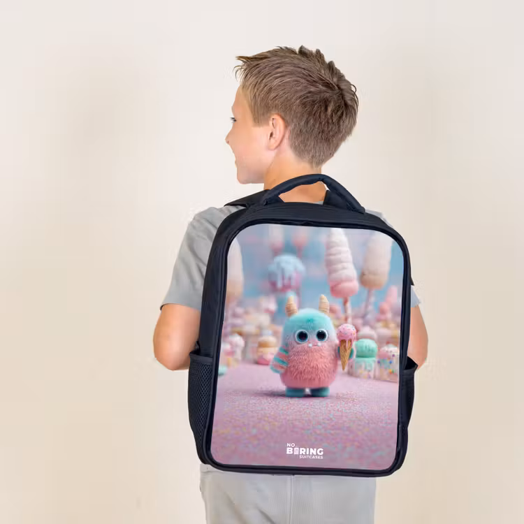 Kids backpack - Black - Sweet Monster Candy Adventure — 2