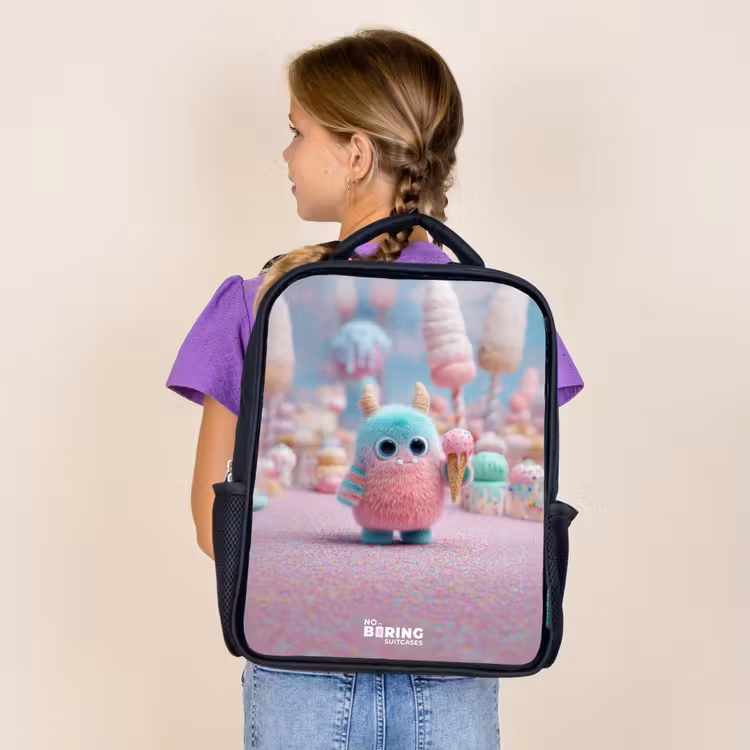 Kids backpack - Black - Sweet Monster Candy Adventure — 4