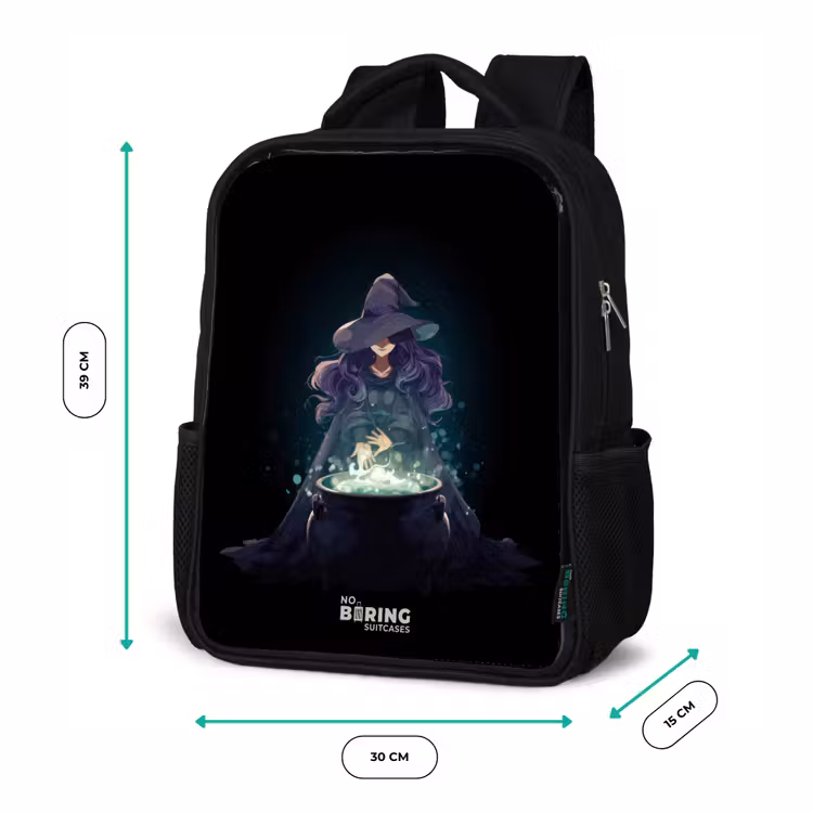 Kids backpack - Black - Witch - Cauldron - Magic — 8