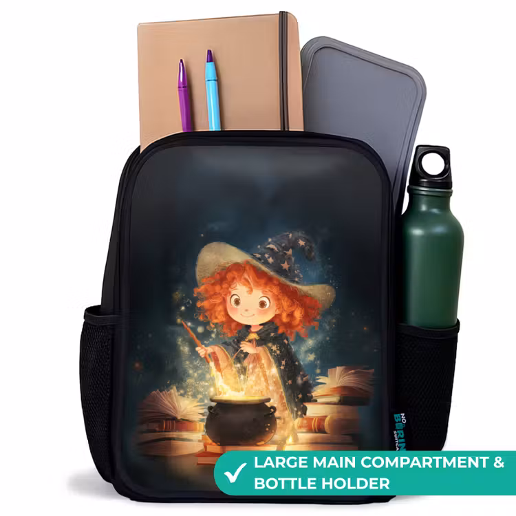 Kids backpack - Black - Witch with Sparkling Magic Potion — 10