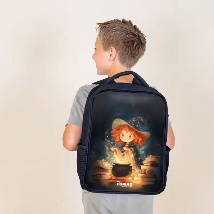 Kids backpack - Black - Witch with Sparkling Magic Potion — 2