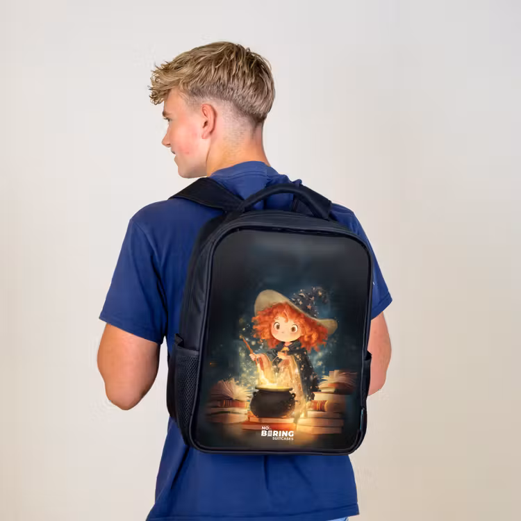 Kids backpack - Black - Witch with Sparkling Magic Potion — 5
