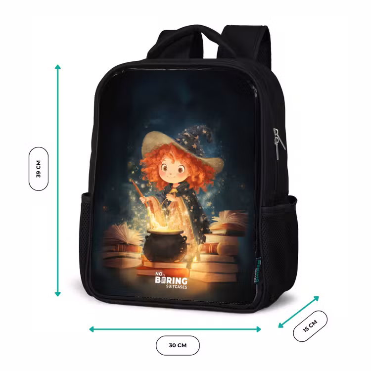 Kids backpack - Black - Witch with Sparkling Magic Potion — 8