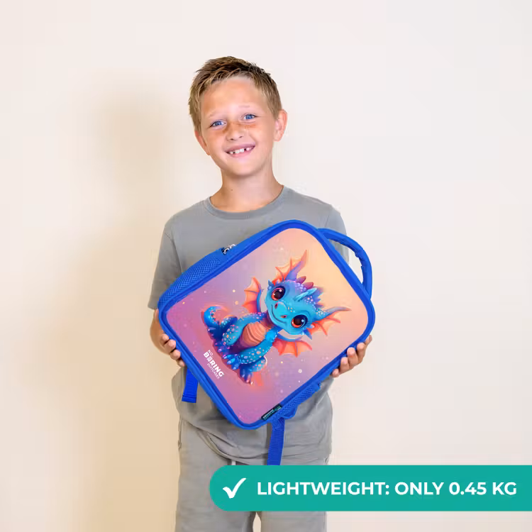 Kids backpack - Blue - Cute baby dragon — 3
