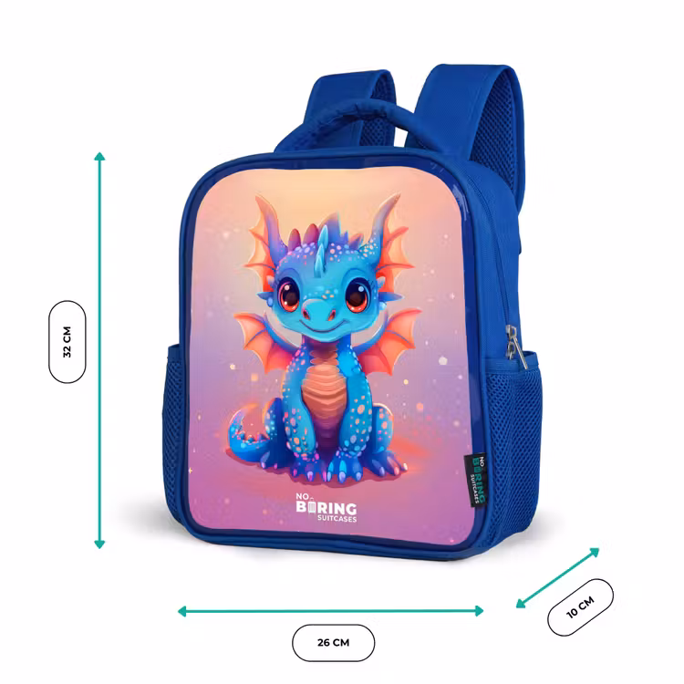 Kids backpack - Blue - Cute baby dragon — 6
