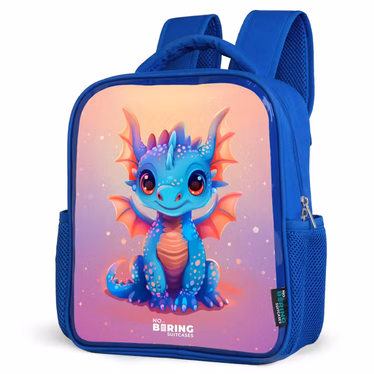 Kids backpack - Blue - Cute baby dragon — 7