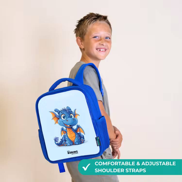 Kids backpack - Blue - Dinky dragon — 4