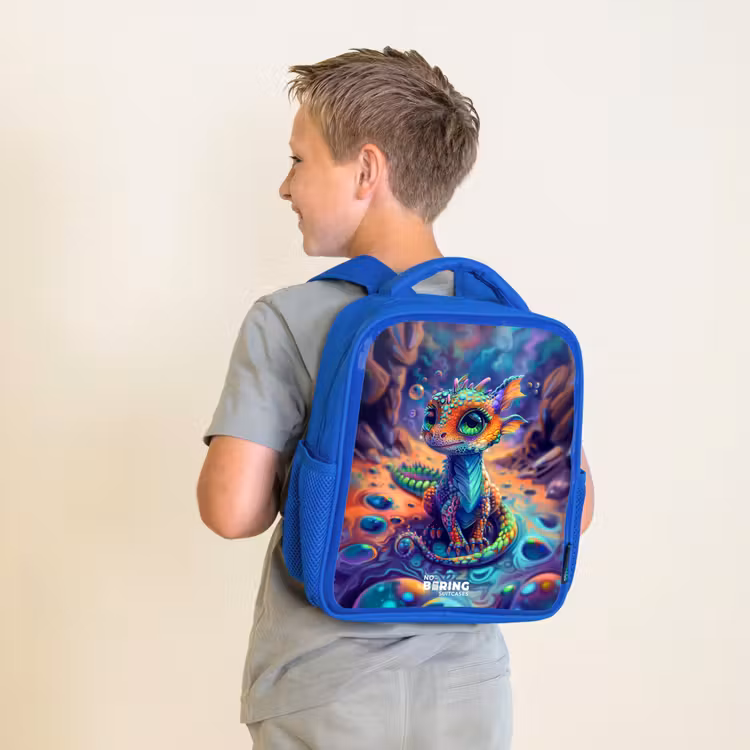 Kids backpack - Blue - Ornate sapphire dragon — 2