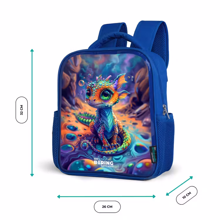 Kids backpack - Blue - Ornate sapphire dragon — 6