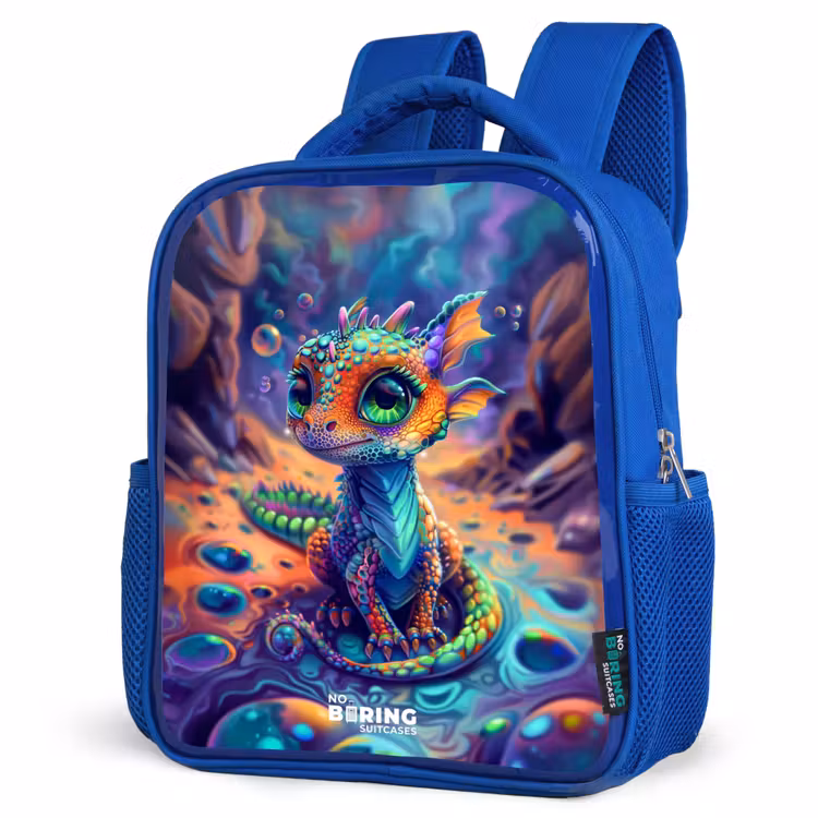 Kids backpack - Blue - Ornate sapphire dragon — 7