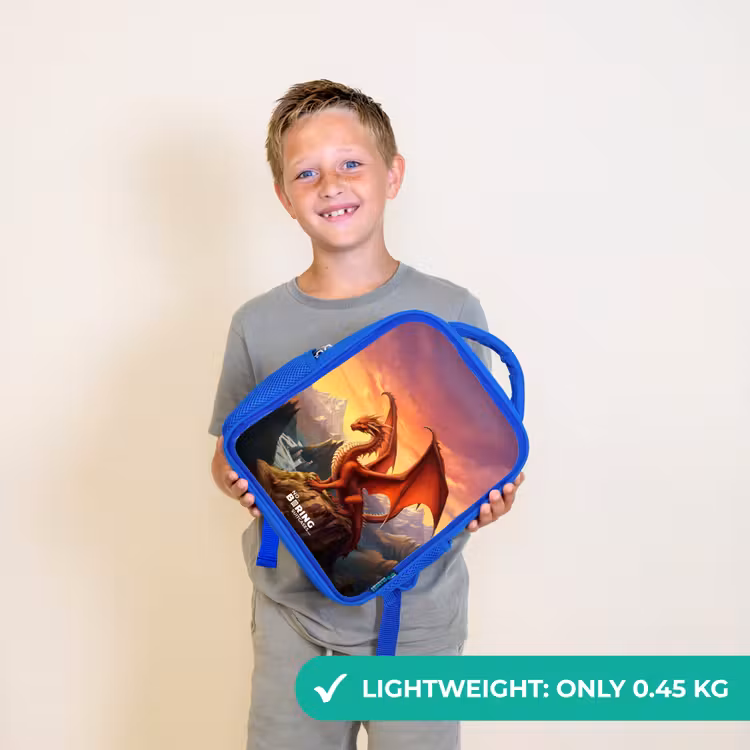 Kids backpack - Blue - Red giant dragon — 3