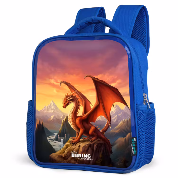 Kids backpack - Blue - Red giant dragon — 7