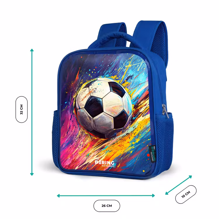 Kids backpack with name - Blue - Neon - Soccer - Colorful — 6