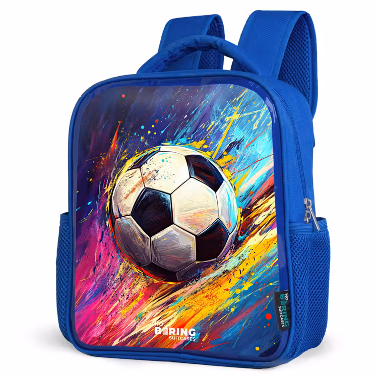 Kids backpack with name - Blue - Neon - Soccer - Colorful — 7