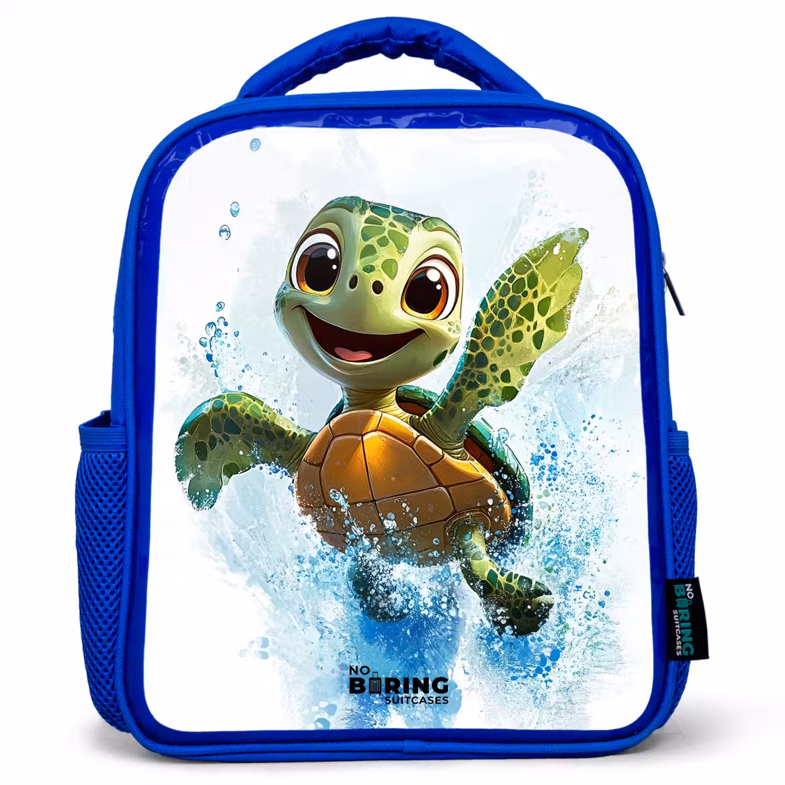 Kids backpack with name - Blue - Turtle - Water - Green — 1