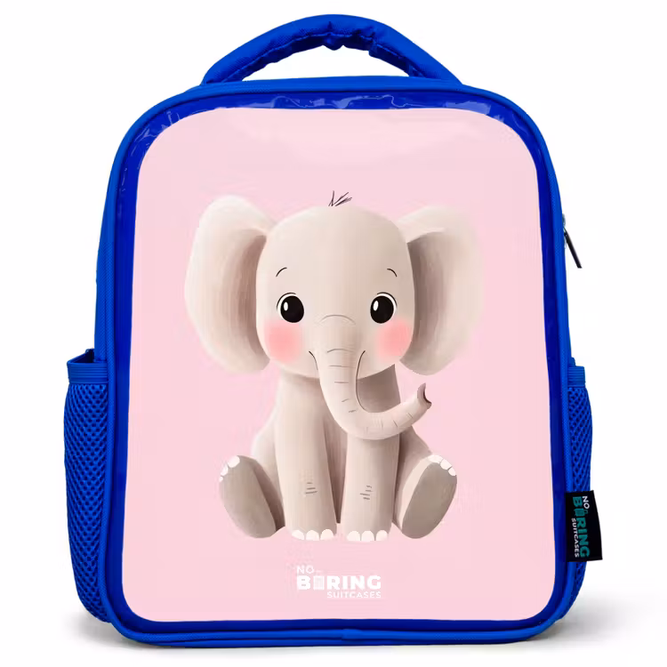 Kids backpack - Blue - Elephant - Baby - Blushes - Illustration — 1