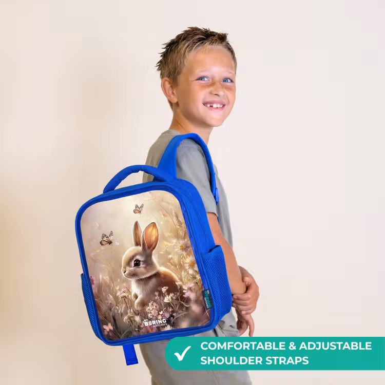 Kids backpack - Blue - Flowers - Brown - Bunny - Butterfly — 4