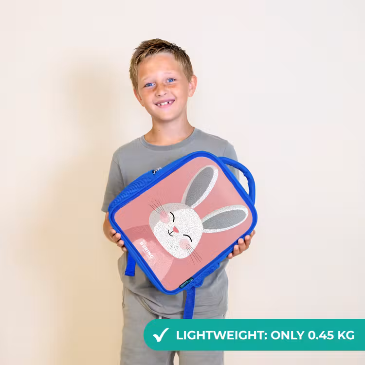 Kids backpack - Blue - Pink - Rabbit - Smile - Illustration — 3