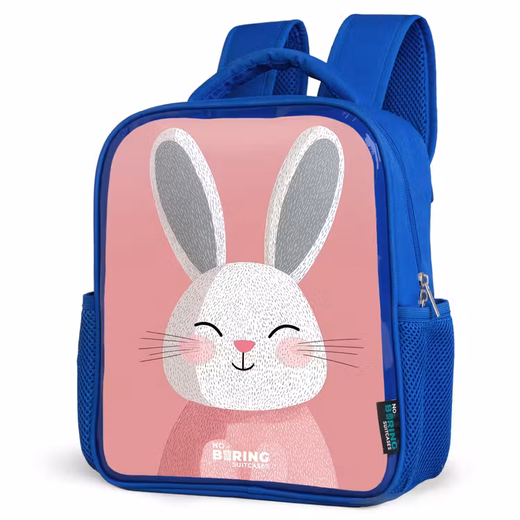 Kids backpack - Blue - Pink - Rabbit - Smile - Illustration — 7