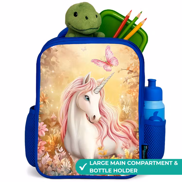 Kids backpack - Blue - Unicorn - Butterfly - Pink - Mane — 5