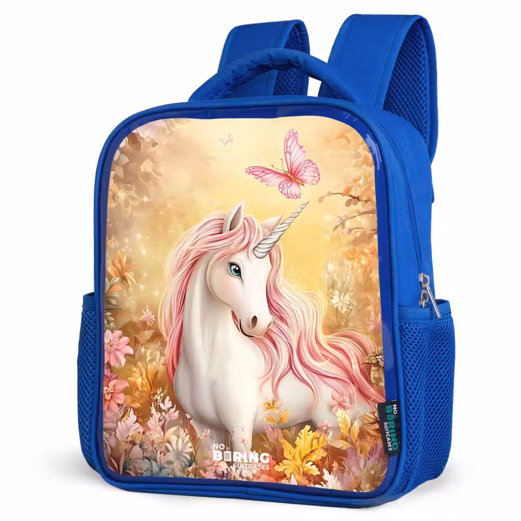 Kids backpack - Blue - Unicorn - Butterfly - Pink - Mane — 7