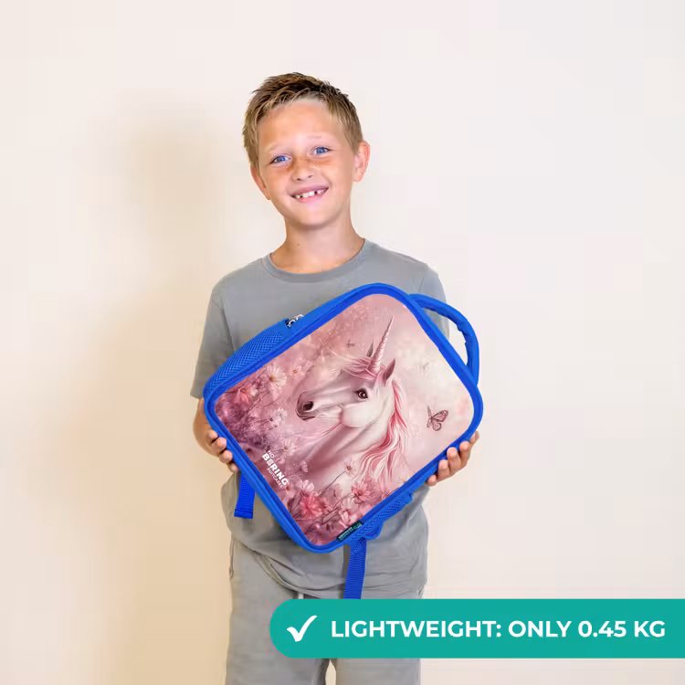 Kids backpack - Blue - Unicorn - Pink - Butterflies - Flowers — 3