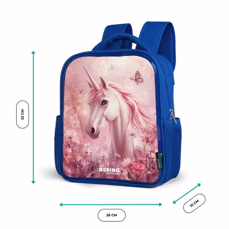 Kids backpack - Blue - Unicorn - Pink - Butterflies - Flowers — 6