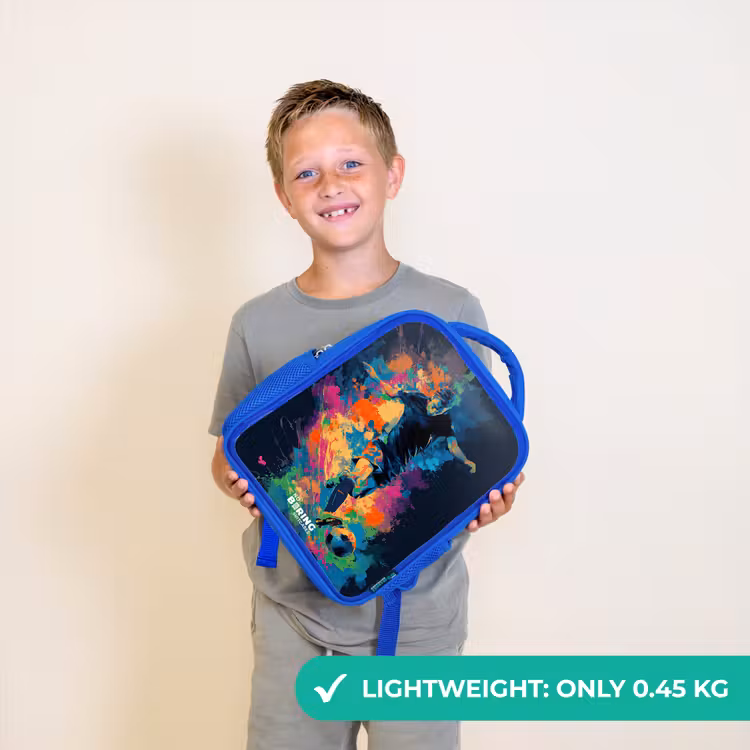 Kids backpack with name - Blue - Neon - Footballer - Colorful — 3